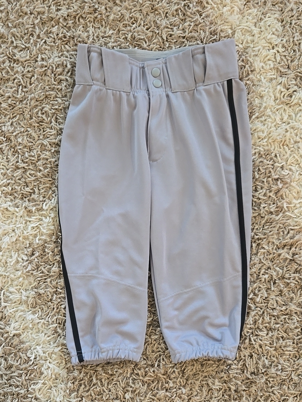 NWT Adidas Youth Icon Pro Piped Kids Light Gray Baseball Knickers Black Piping
